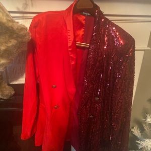 Red mini dress / blazer